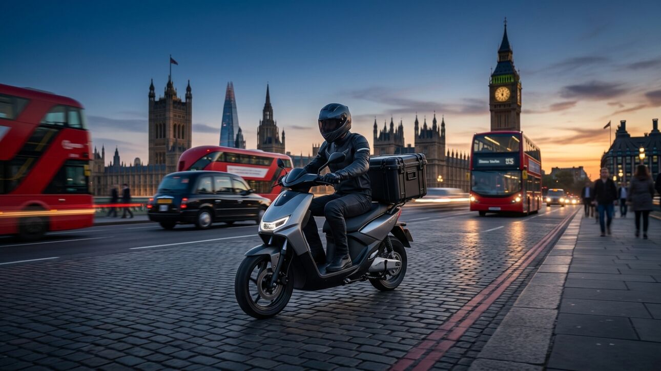 Courier service delivery van transporting parcels for fast and reliable shipping