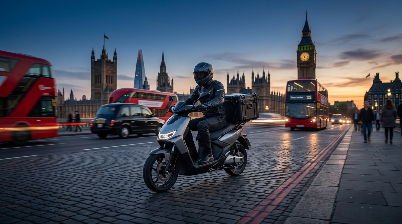 Courier service delivery van transporting parcels for fast and reliable shipping
